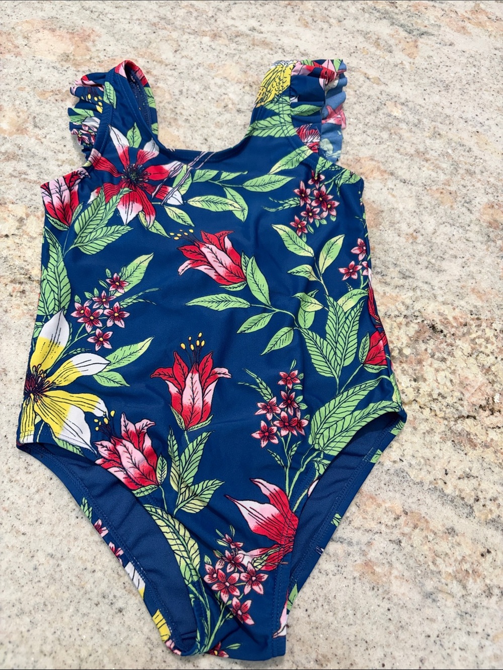 10/$30 Gap Kods Girls Navy Floral One-Piece Swimsuit - Picture 1 of 5
